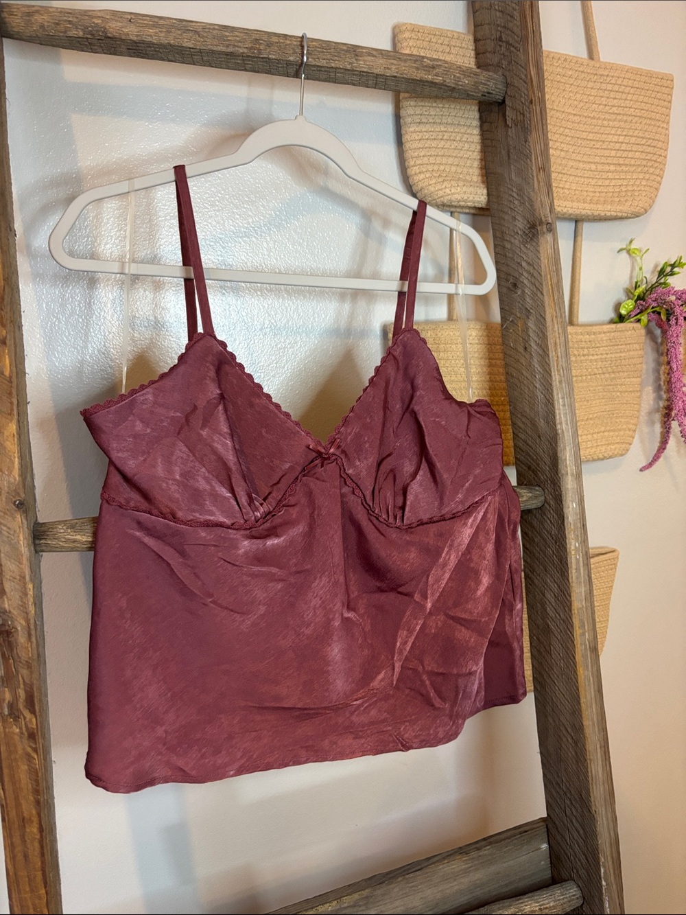 No Boundaries Rosewood Satin Cami